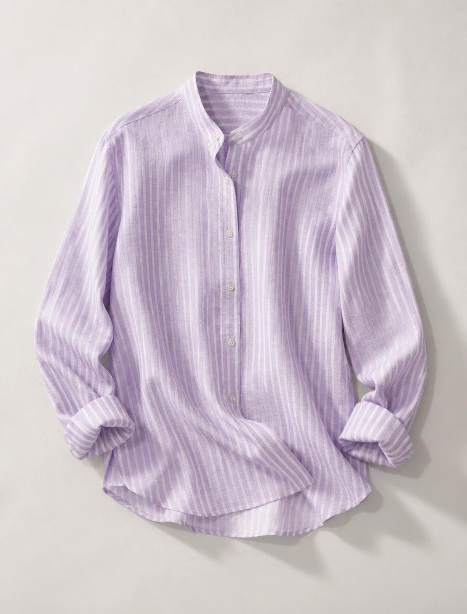 Lavender Half-Collar Shirt